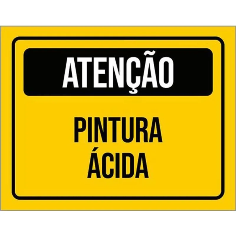Kit 10 Placas De Atenção Pintura Ácida 36X46