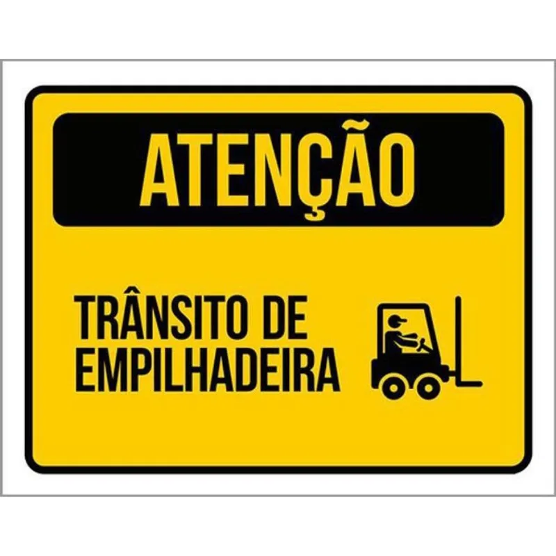Kit 10 Placas Atenção Trânsito De Empilhadeira 36X46