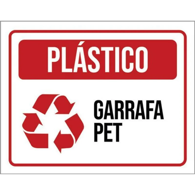 Kit 3 Placas Lixo Plástico Garrafa Pet 36x46
