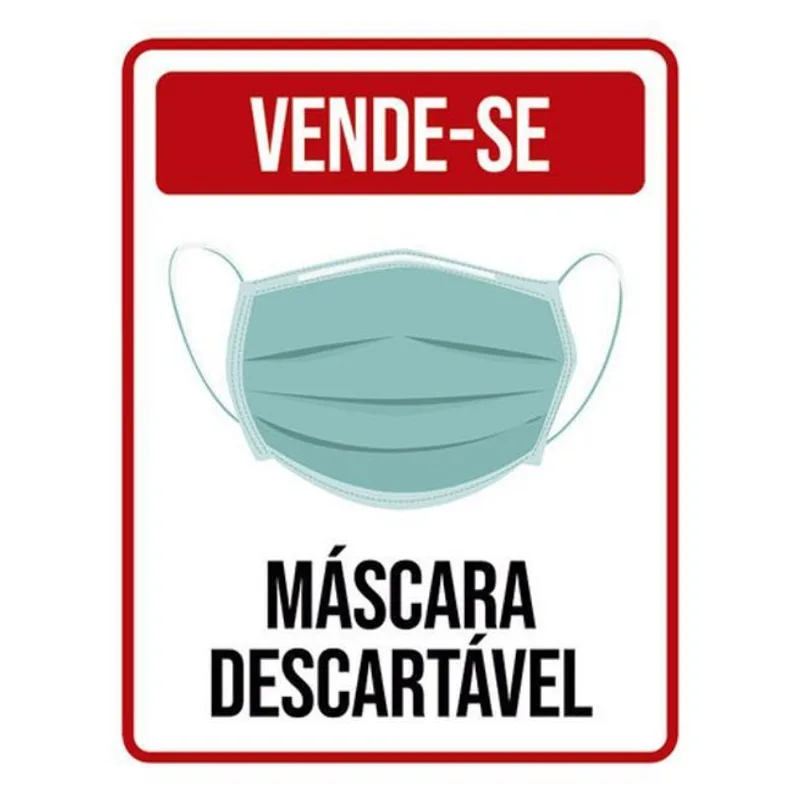 Kit 3 Placas Vende-se Máscara Descartável 36x46
