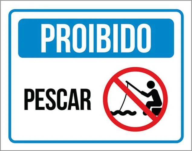 Kit 3 Placas De Proibido Pesca Pescar Peixes 36x46