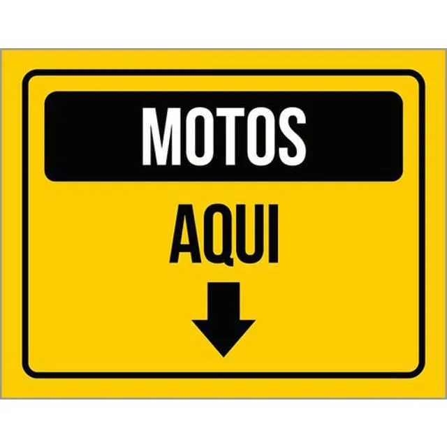Kit 5 Placas Estacionamento Motos Aqui 36X46 - Não Disponível - Agro, Indústria E Comércio