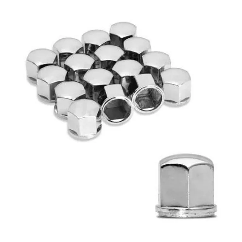 Capa De Parafuso Roda Cromada 17 Mm Embalagem (16 Unidades)