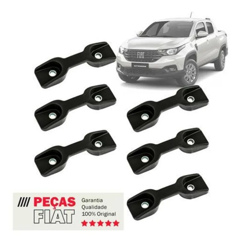 Kit 6 Ganchos Da Caçamba Original Fiat Nova Strada / Toro