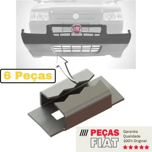 Presilha 6 Metal Parachoque Grad Strada Palio Punto Original 50012531