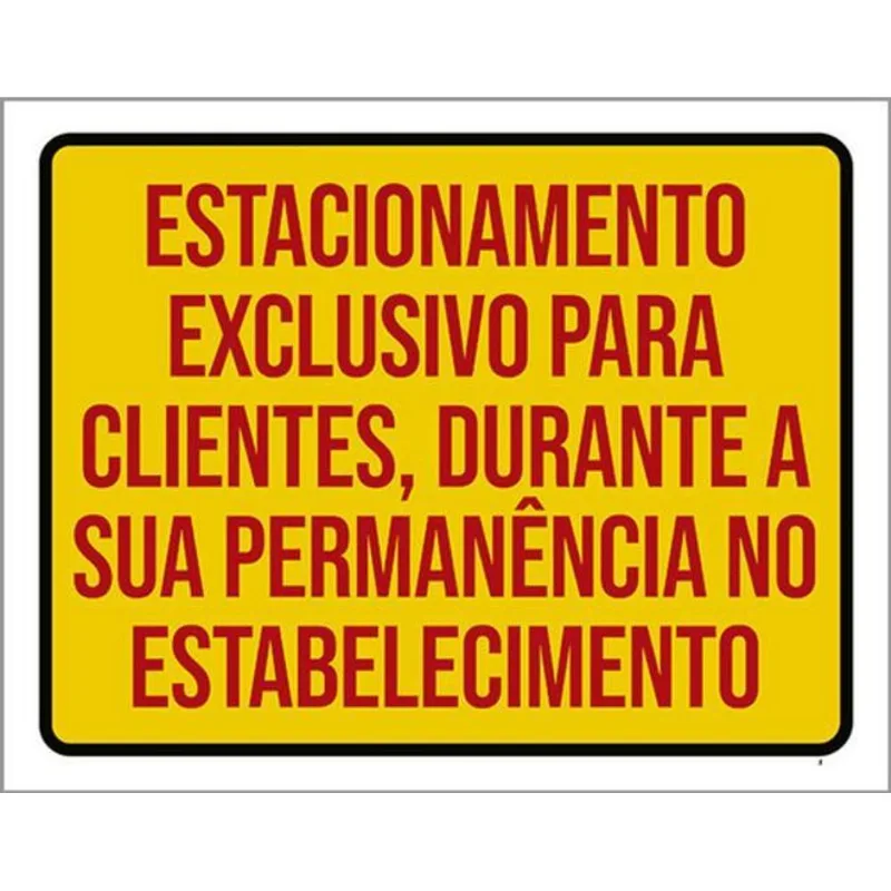 Kit 5 Placas Estacionamento Exclusivo Estabelecimento 36x46