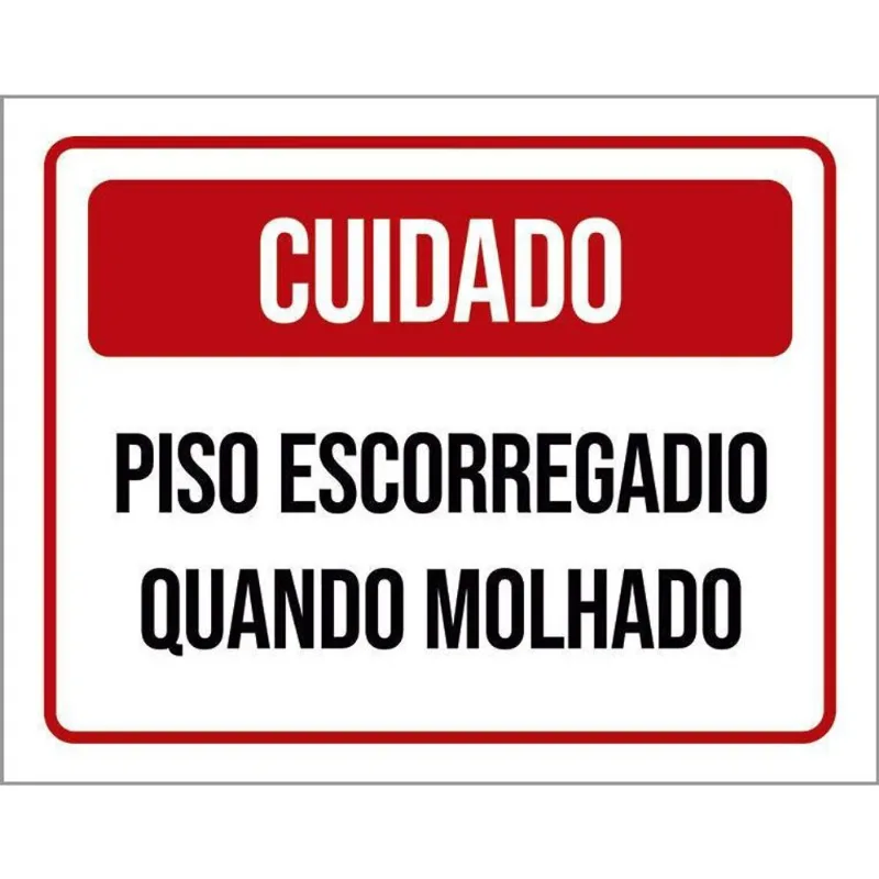 Kit 10 Placas Cuidado Piso Escorregadio Quando Molhado 36X46