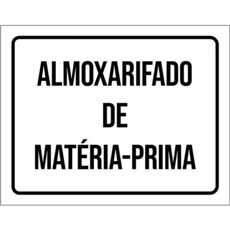Kit 10 Placas Almoxarifado De Matéria Prima