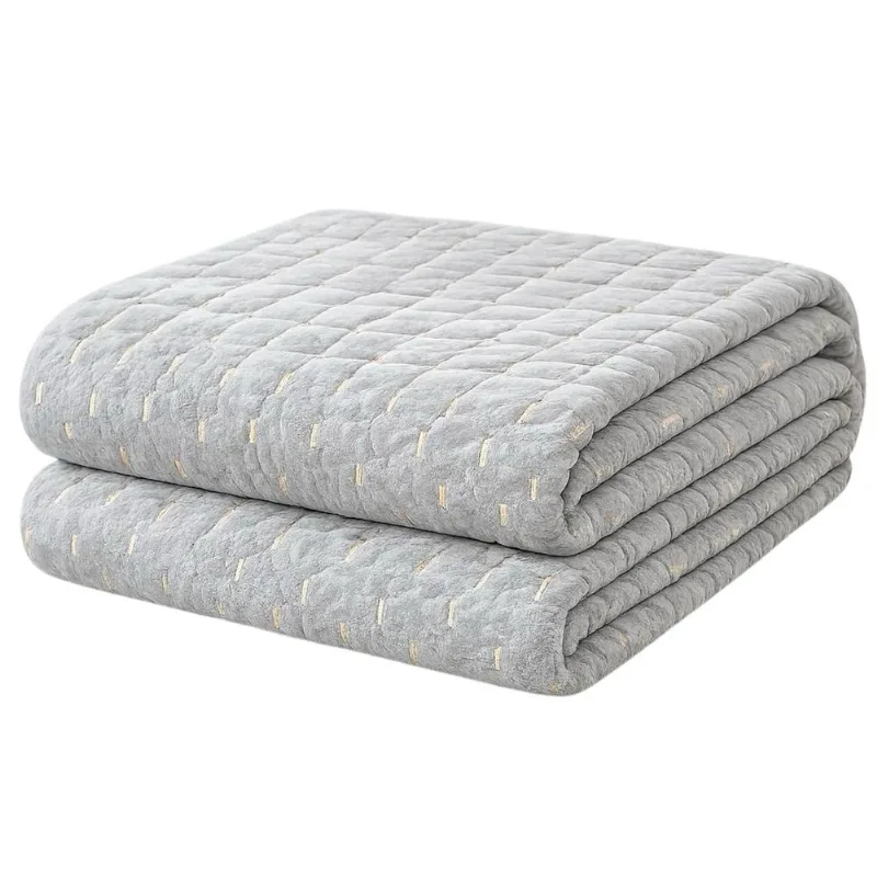 Cobertor Manta Fio de Ouro Casal 190x210 Toque Macio Luxo Decorativa Cinza