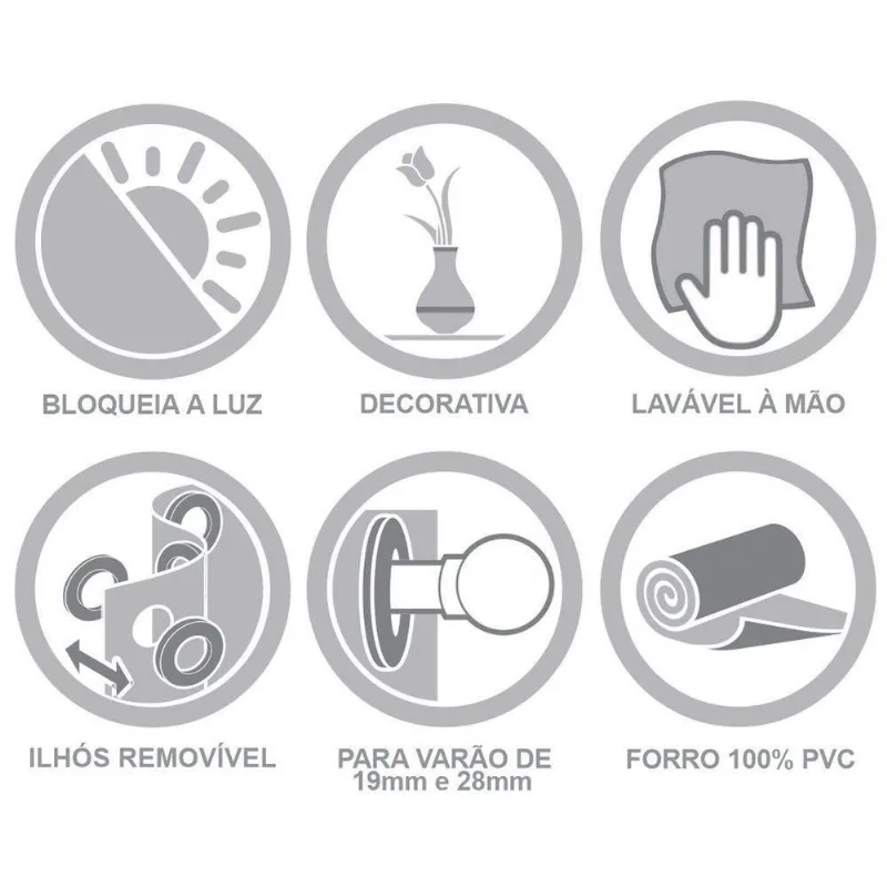 Cortina Para Sala E Quarto Daily Blackout Pvc Varão 2,80mx2,30m Branco Casa Scarpa