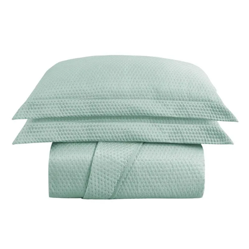 Kit Cobre Leito Realce Queen 100% Poliéster Macio Verde Casa Scarpa - Casa Scarpa