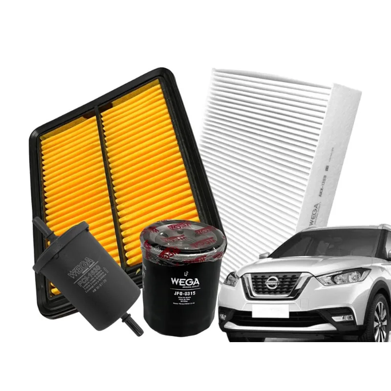 Kit Filtros wega Nissan Kicks 1.6 16v 2016 2017 2018 2019 2020 2021