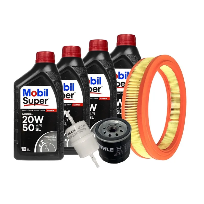 Kit Óleo Filtros Chevette 1.4 1.6 Gas/Alcool 1973 74 75 76 77 78 79 80 81 82 83 84 85 86 87 88 89 90 1991MOBIL / mahle / fram - Mobil - Automotivo
