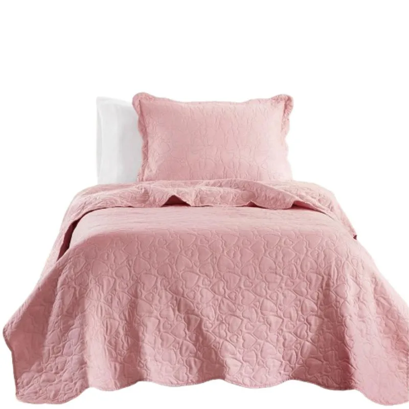 Kit Cobre Leito Colcha Bouti Solteiro Infantil 2 Peças - Rosa