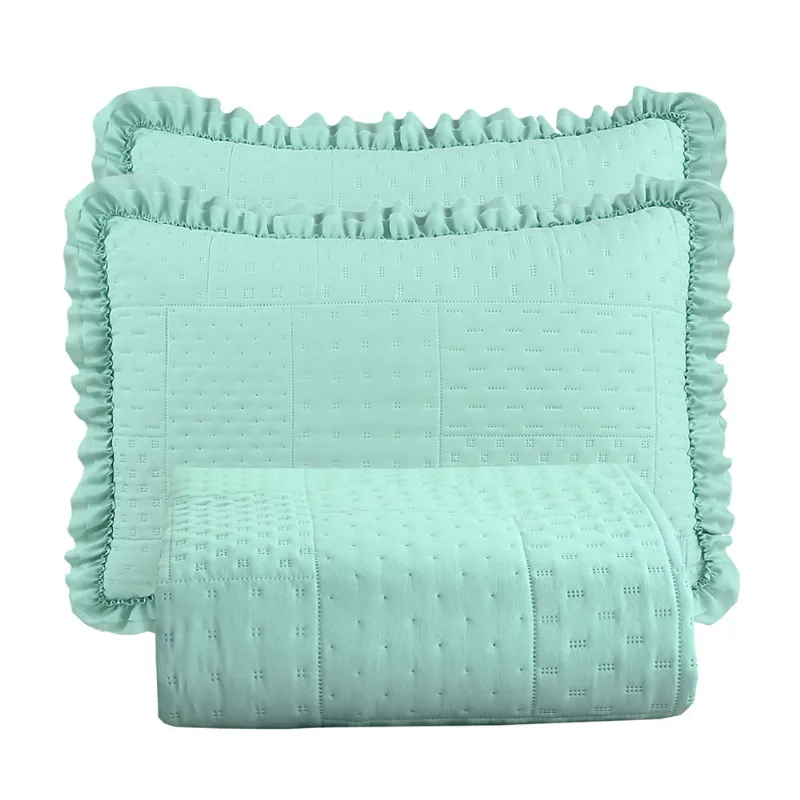 Kit Cobre Leito Colcha Bello Casal Dupla Face 3 Peças - Verde