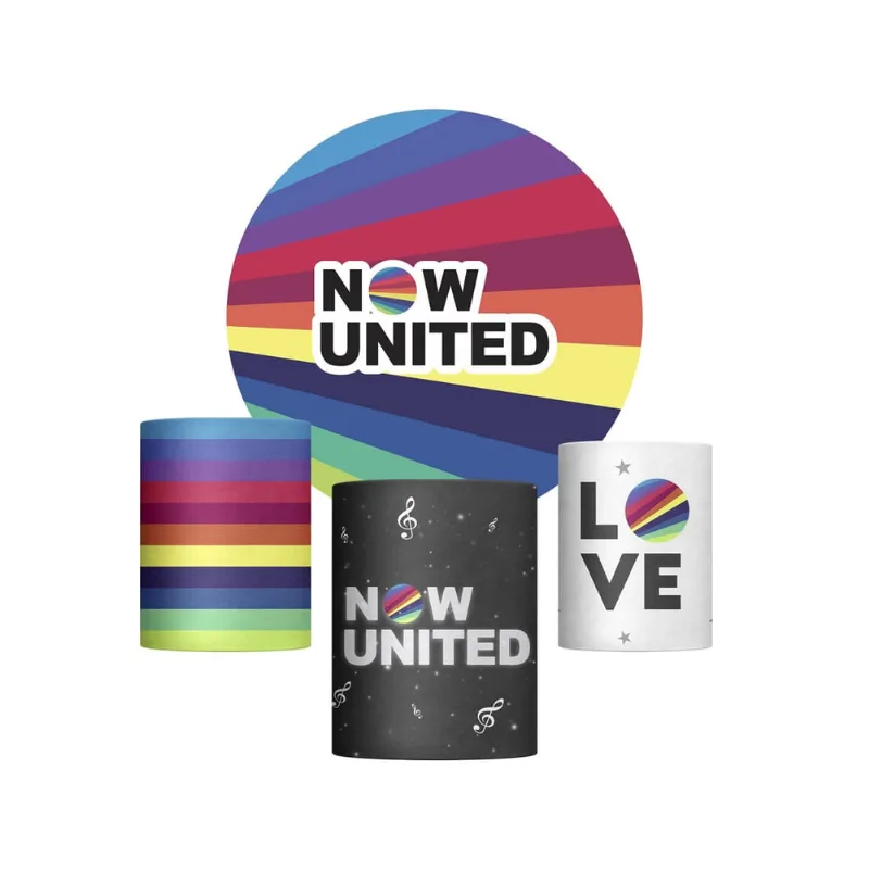 Trio Capa Cilindro + Painel Redondo Now United Tecido 1,50M