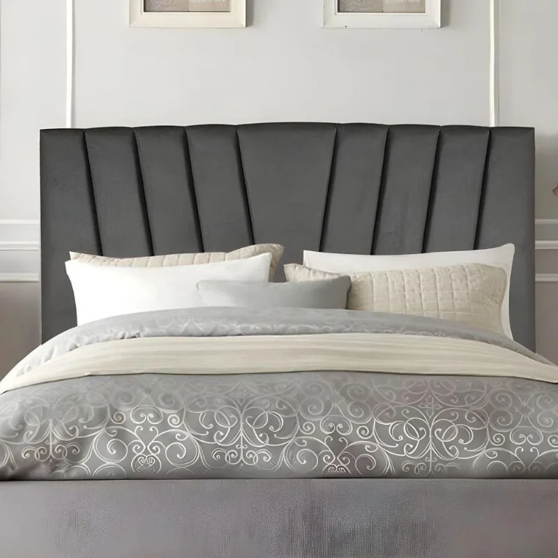 Cabeceira Casal Box De Cama Estofada 140 Cm Lile Corino cinza