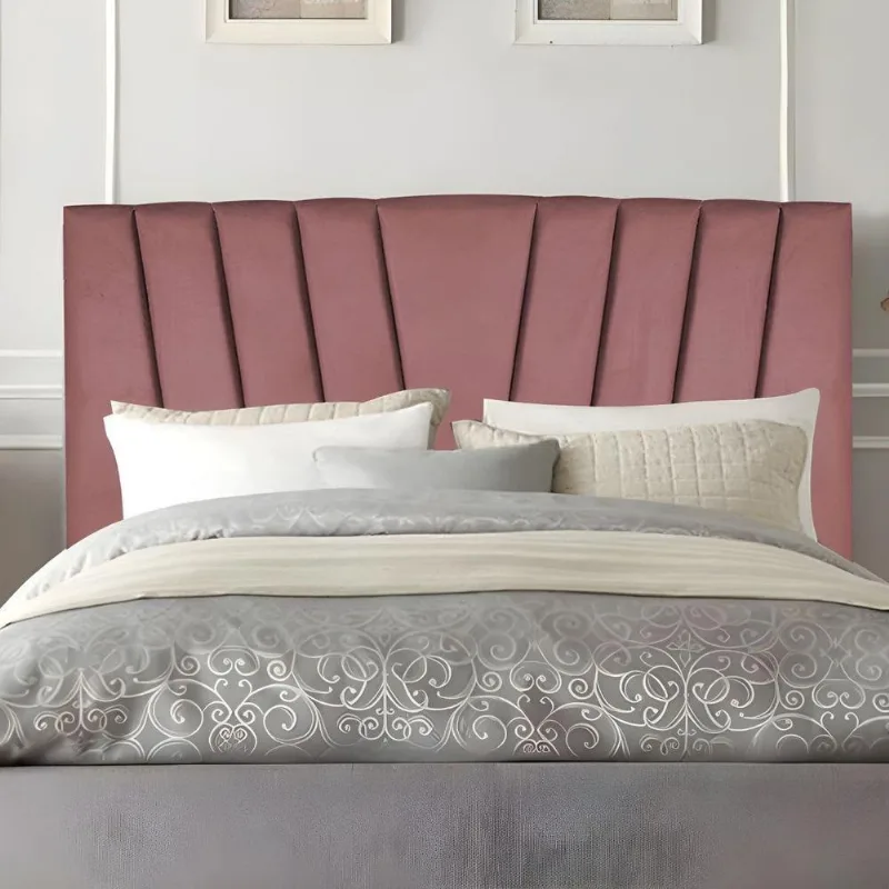 Cabeceira Casal Queen Size Cama Estofada 160 Cm Lile Veludo rosé