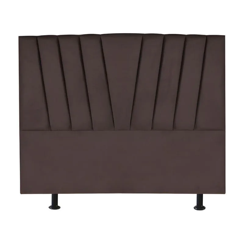 Cabeceira Estofada Cama Casal Queen Size 160 Cm Ariel Linho marrom