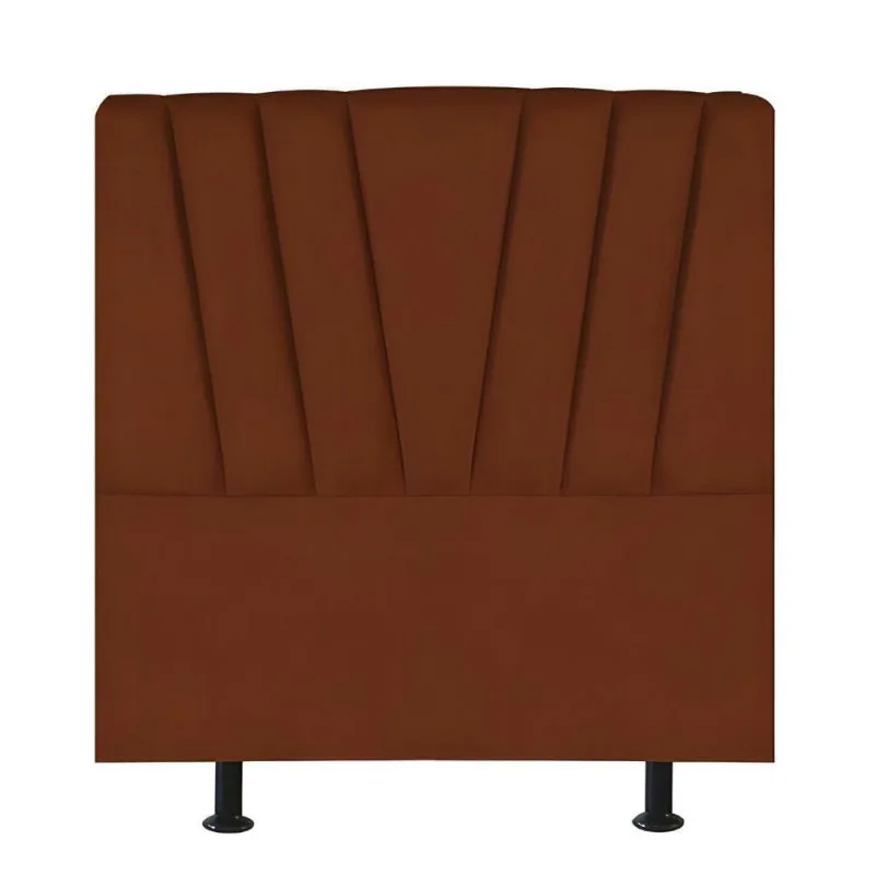 Cabeceira Estofada Cama Box Solteiro 100 Cm Ariel Veludo terracota