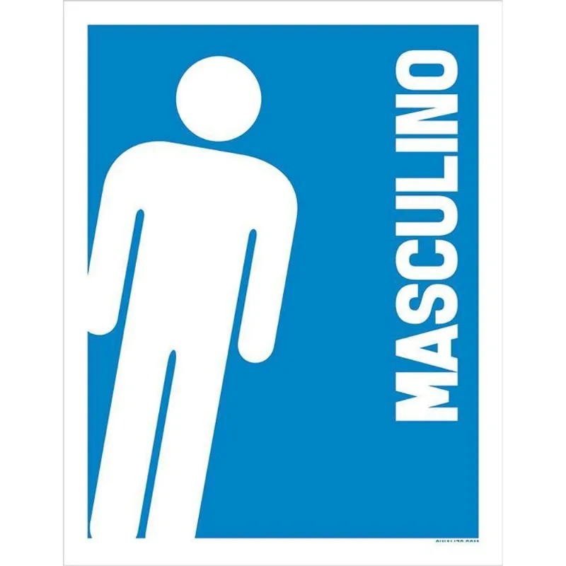 Placa Banheiro Masculino - Sinalização Toilet Italico 27x35