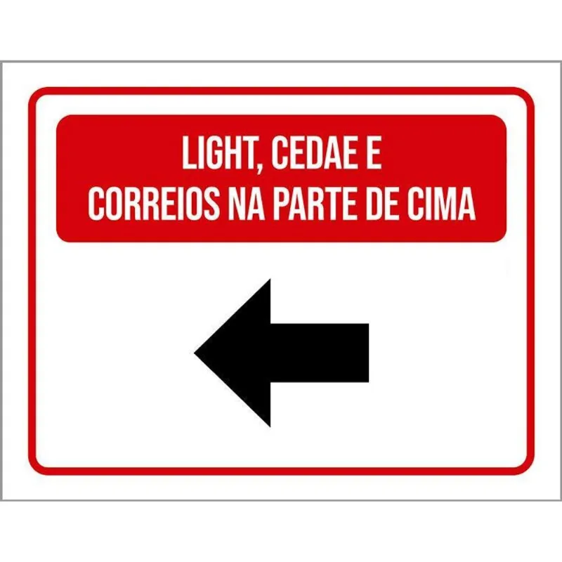 Placa Light Cedae Parte De Cima Seta 27x35