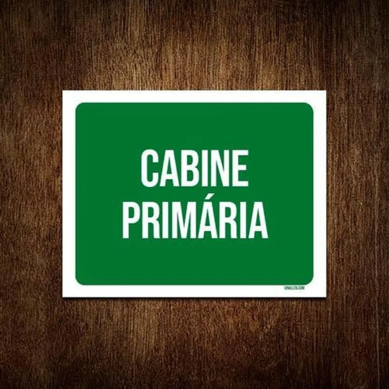 Placa Sinalização Ambiente Cabine Primária 27x35