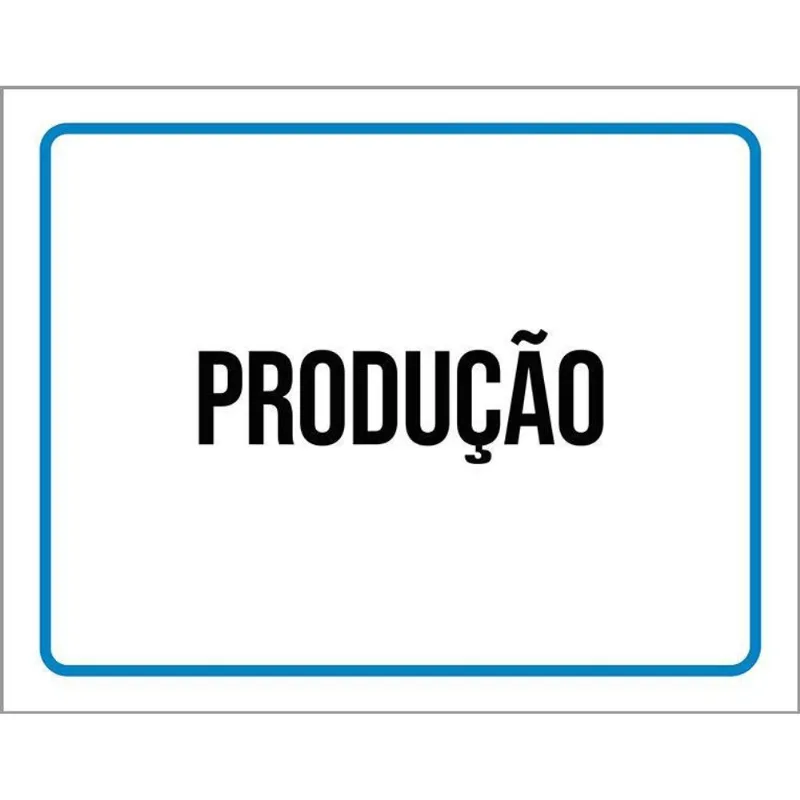Placa Ambiente Sinalização Setor Produção 27x35