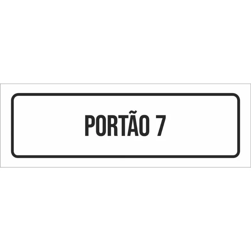 Placa De Sinalização Setor - Portão 7-23x9