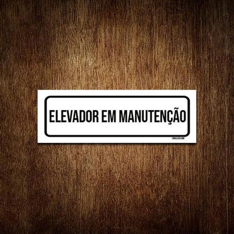 Placa De Sinalização Setor - Elevador Em Manutenção (30x10)
