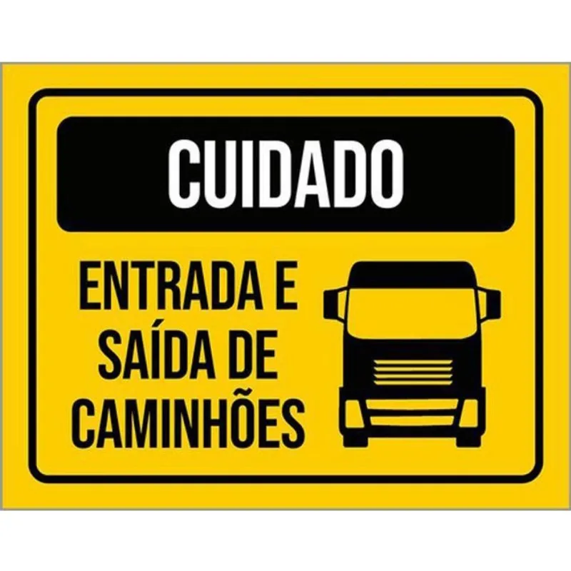 Kit 10 Placas Cuidado Entrada E Saída De Caminhões 36X46