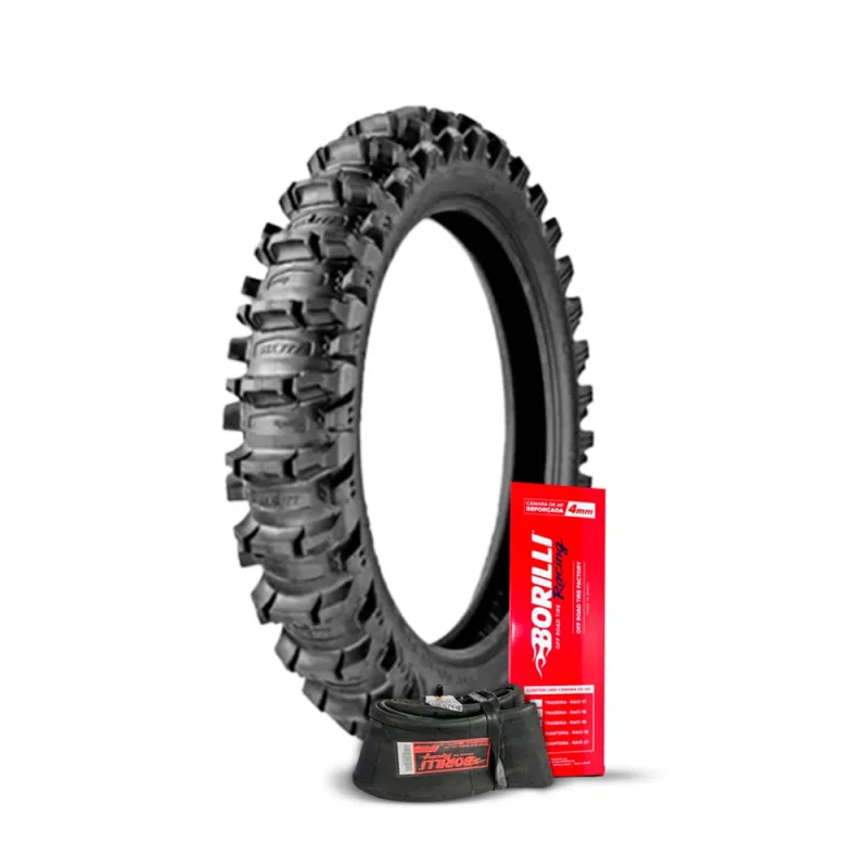 Kit Pneu Borilli Traseiro 110/90-19 e Câmara de ar Aro 19 - Não Disponível