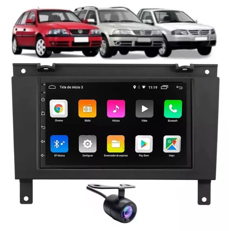 Central Multimídia Parati G3 Câmera Ré Bluetooth Espelha