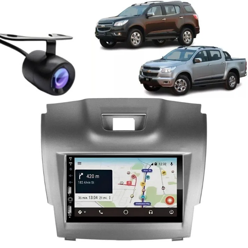 Central Multimídia Automotiva 2DIN 7810H 710H com Bluetooth USB Auxiliar SD e Câmera de Ré Grafite