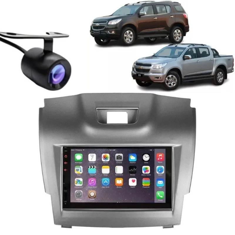 Central Multimídia Automotiva 2 Din MP5 Player 7 Polegadas USB Bluetooth com Câmera de Ré Grafite