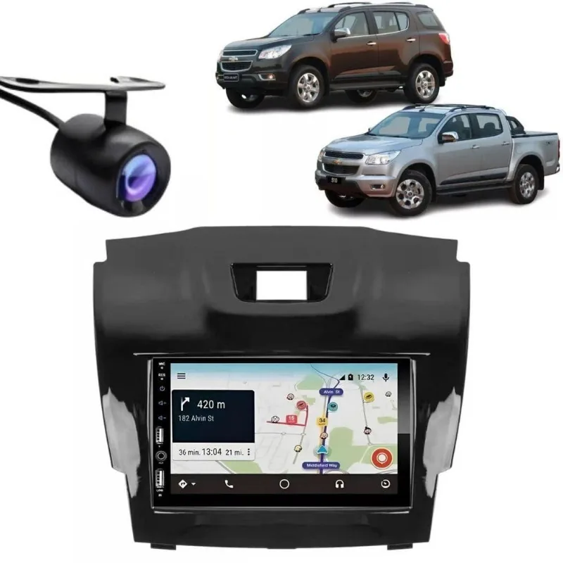 Central Multimídia Automotiva 2DIN 7810H 710H com Bluetooth USB Espelhamento Kit Moldura e Câmera