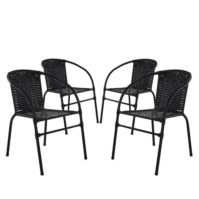 4 Cadeiras Happy Hour Estilo Conforto Alta Qualidade Cor Preta - OUTRAS - Móveis