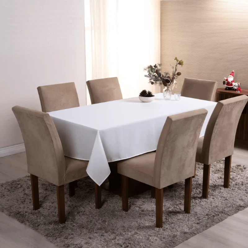 Toalha De Mesa 6 Lugares 2,00 X 1,40m Tecido Oxford Liso 1 Peça Natal
