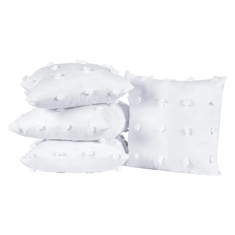 Kit 4 Almofadas Cheias Para Sofá 45x45cm Sofist Micro Percal 300 Fios - Branco
