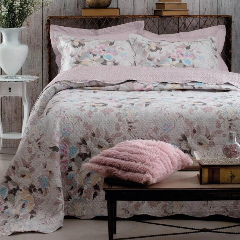 Kit Cobre Leito Colcha Daily Queen 3 Peças Dupla Face Estampado Floral - Floral 6