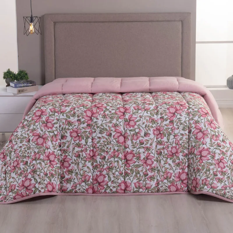 Edredom King Luar Super Macio Malha 100% Algodão Dupla Face 01 Peça - Rose Floral