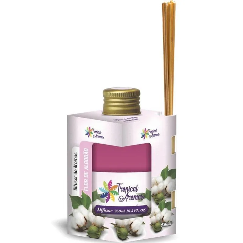 Difusor De Ambiente Aromas Flor De Algodão + Palitos 250Ml