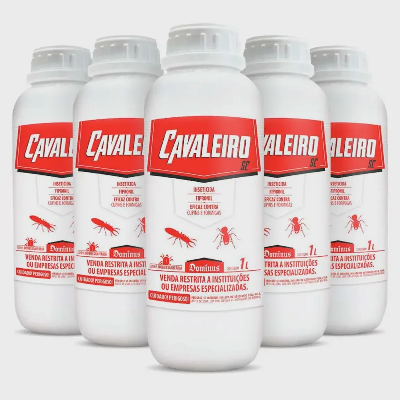 5x Cavaleiro Inseticida Mata Inseto Cupim Formig Fipronil 1L