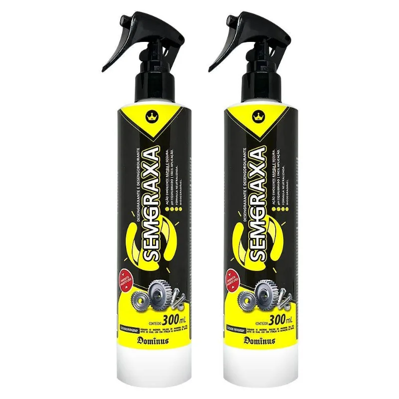 2x Desengraxante Spray Pronto Uso Semgraxa 300ml - Dominus