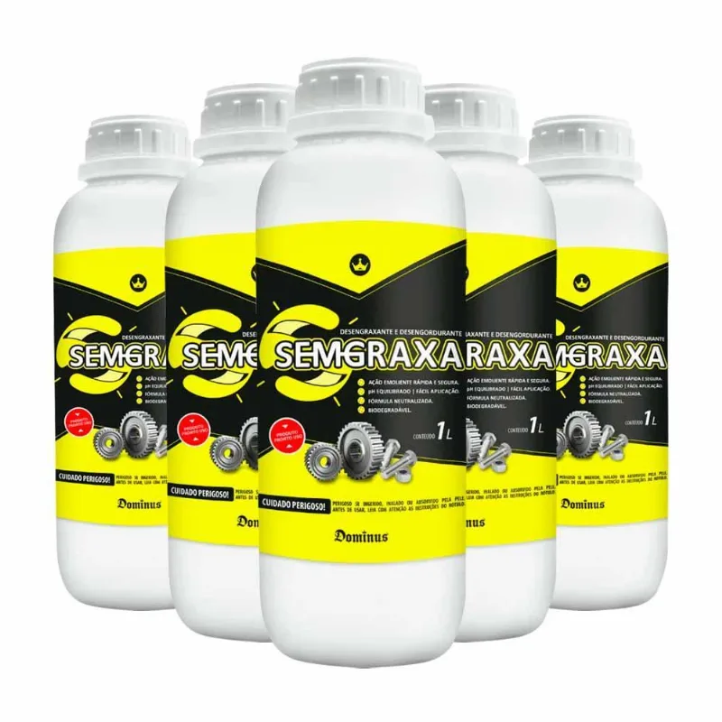 5x Desengraxante Multiuso Pronto Uso Sem Graxa 1l - Dominus