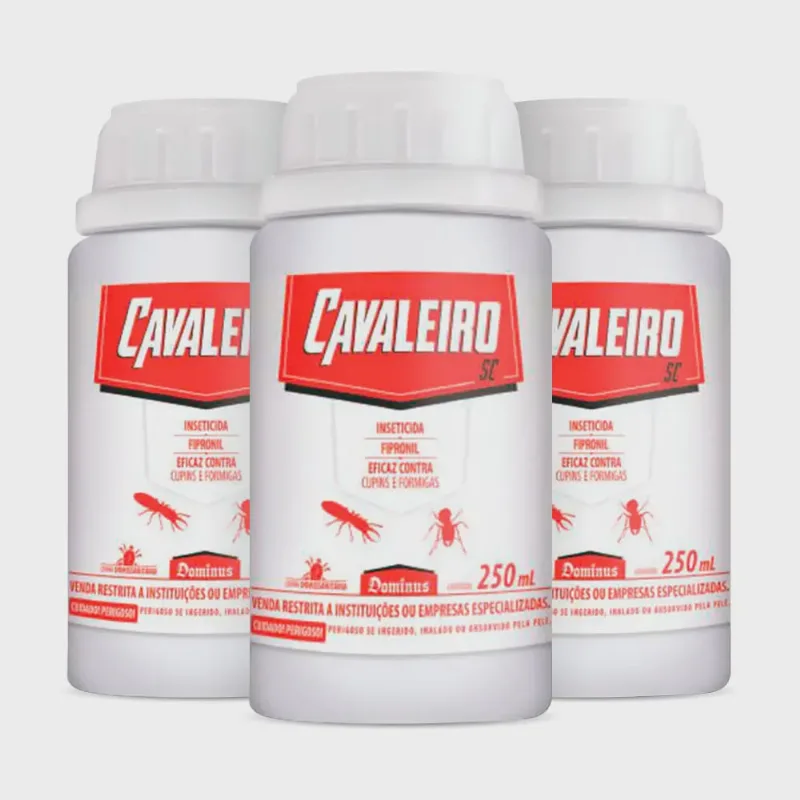 3x Cavaleiro Inseticida Cupim Formiga Fipronil Dominus 250ml