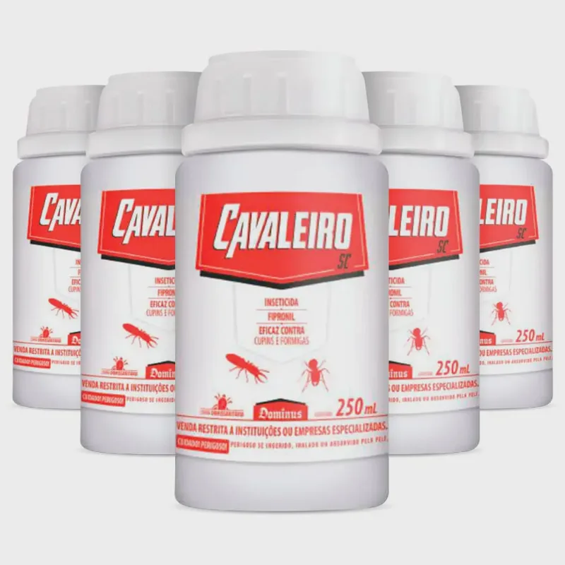 5x Cavaleiro Inseticida Cupim Formiga Fipronil Dominus 250ml