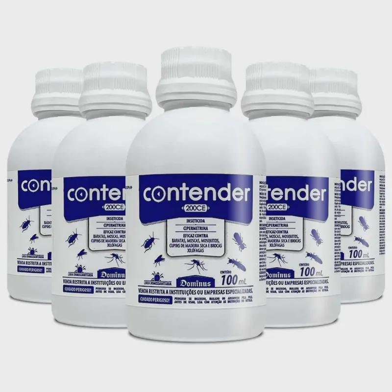 5x Contender 200 Inseticida Cipermetrina Mata Insetos 100ml