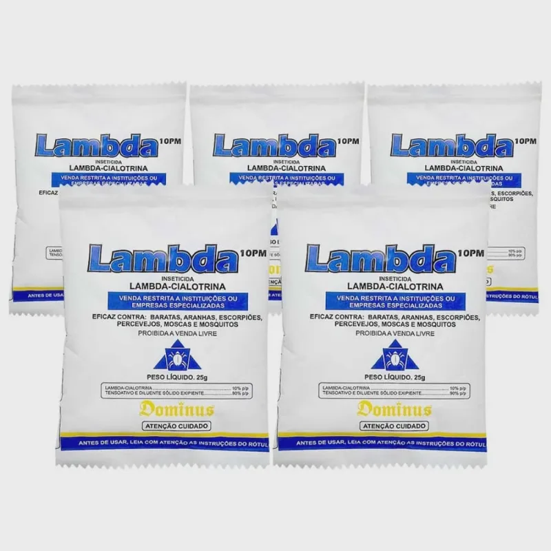 5x Lambda Cialotrina Multi Inseticida Baixo Odor 25g - Dominus