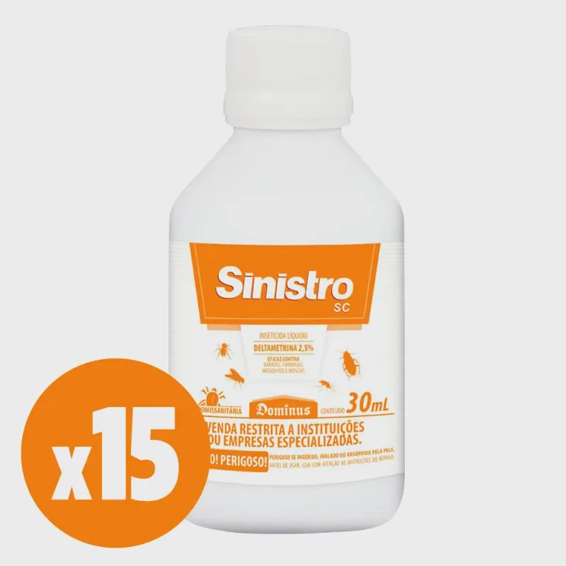 15x Sinistro sc Multi Inseticida Base de Água 30ml - Dominus